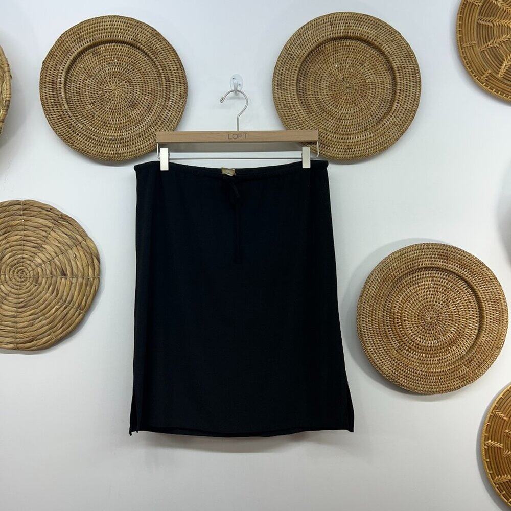 Vintage Y2K 2000s Old Navy Neutral Black Drawstring Tie Waist Skirt Medium